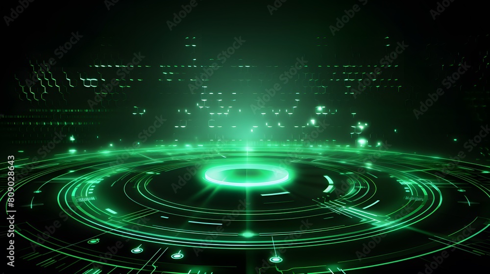 
green Abstract technology background circles digital hi-tech technology design background. concept innovation. vector illustration