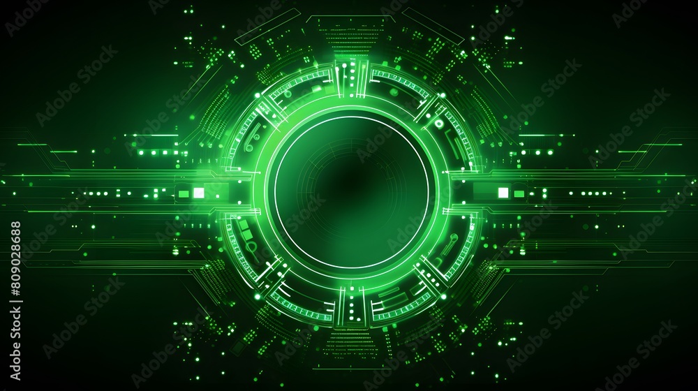 
green Abstract technology background circles digital hi-tech technology design background. concept innovation. vector illustration