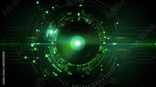 green Abstract technology background circles digital hi-tech technology design background. concept innovation. vector illustration