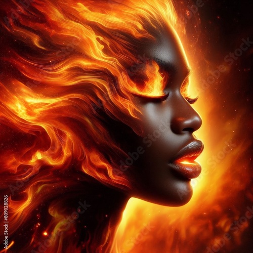 Fiery Visage: Embers of Expression