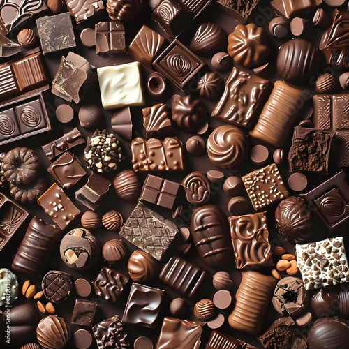 Chocolate backdrop for a delightful World Chocolate Day celebration (ID: 809030621)