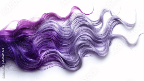 Silver and purple ombre hairstyle  trendy and bold  showcasing modern hair coloring techniques  isolated on white
