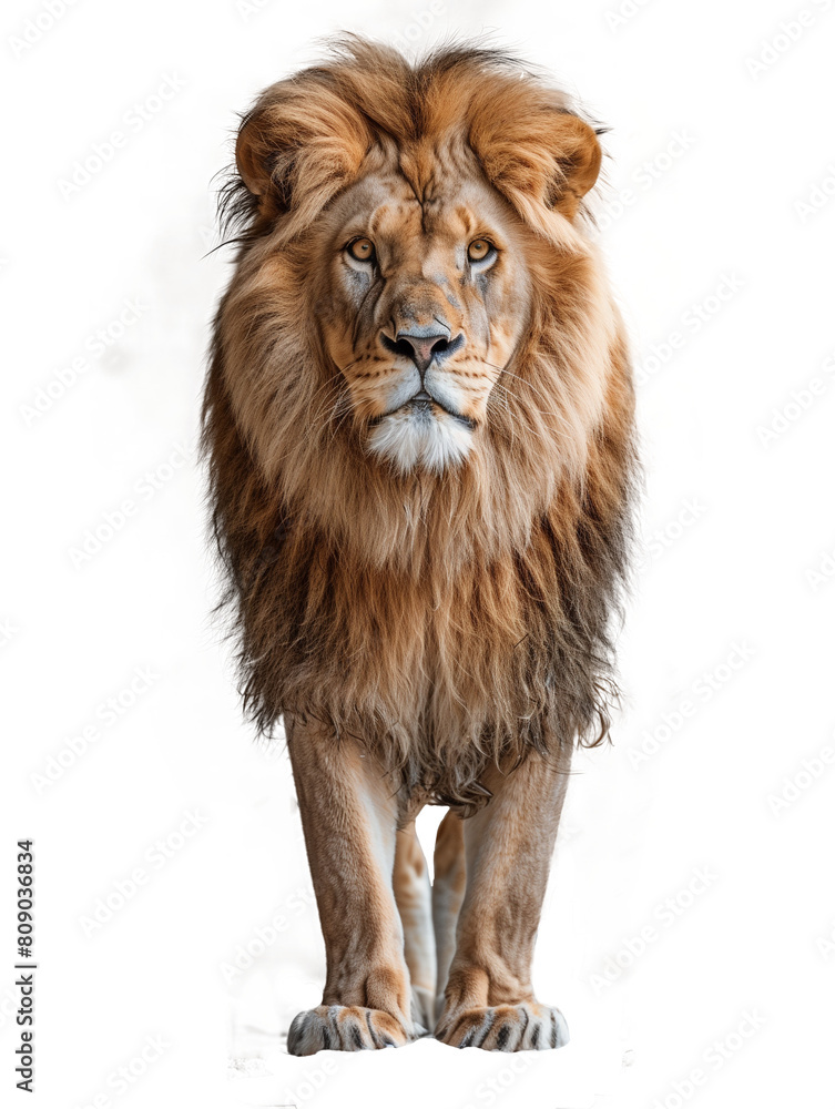 A Close-Up of lion isolated on transparent background