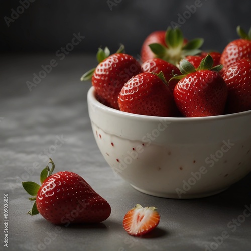 "Indulge in the decadent harmony of fresh strawberries and creamy milk. Immerse your senses in this tantalizing culinary experience. 🍓🥛 #Food #DeliciousTreat" A Digital Artwork ar 1:1