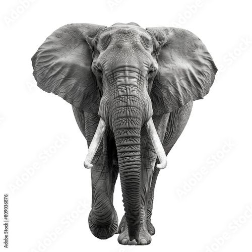 African elephant walking isolated on transparent background