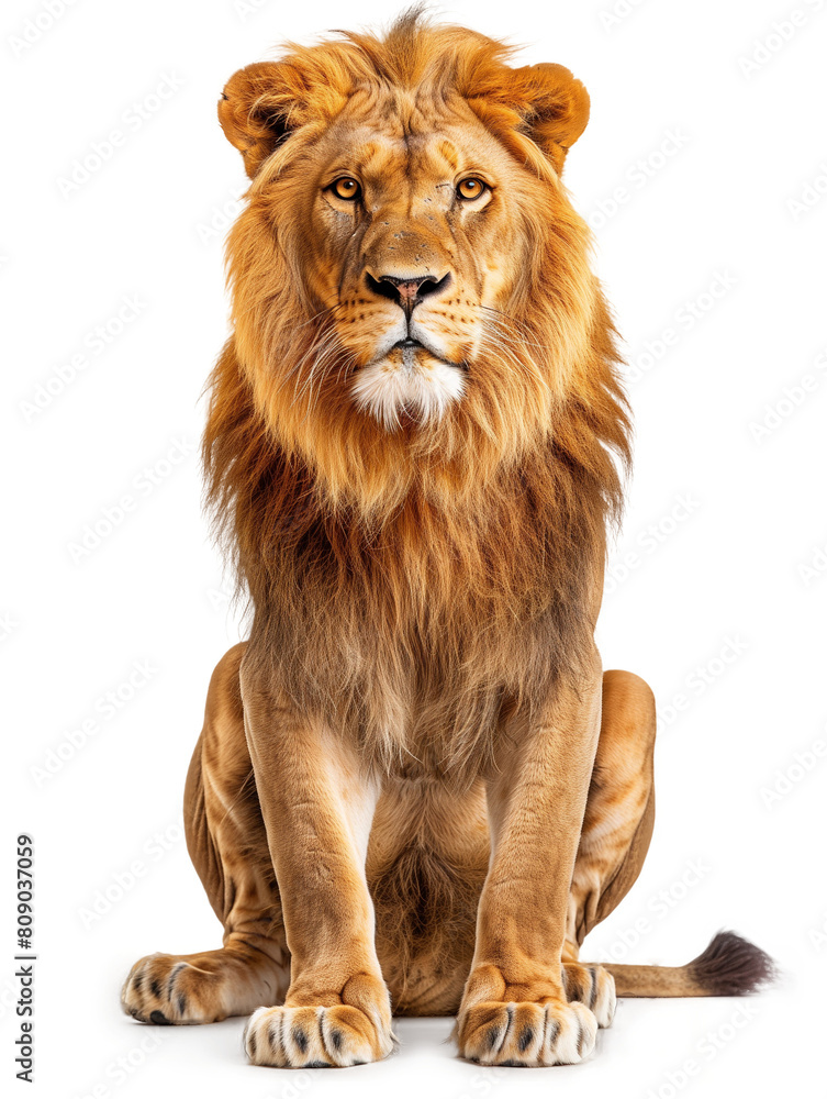 A Close-Up of lion isolated on transparent background