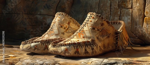 Mystical Ghost Moccasins Handcrafted Footwear Imbued with Otherworldly Essence photo