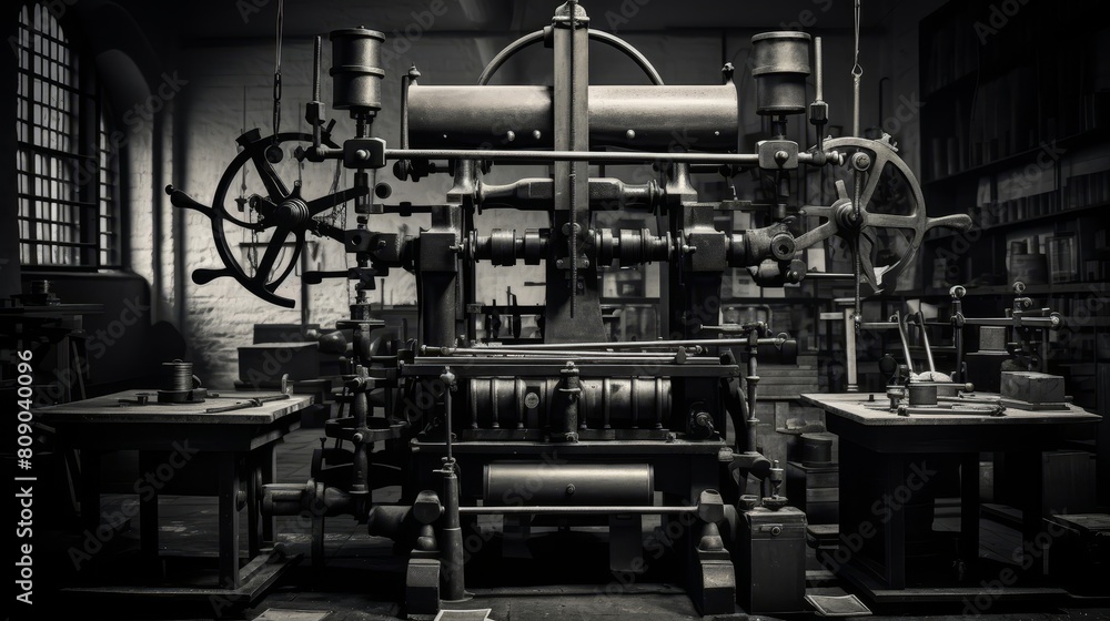Printer operating letterpress machinery Printer operating letterpress machinery