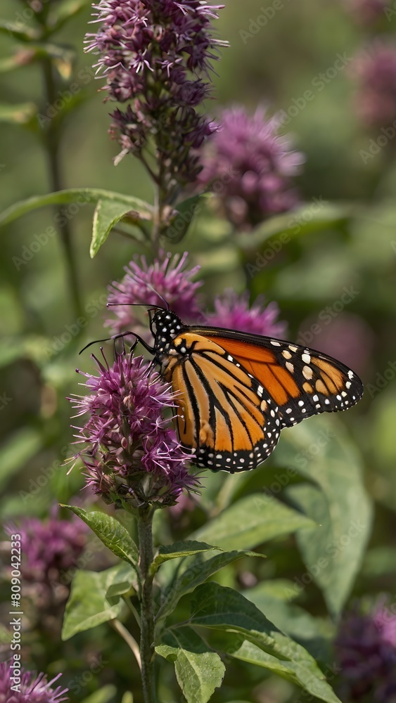 Obraz premium monarch butterfly on purple flower