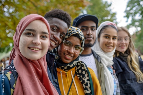 Group of friends from different cultures together