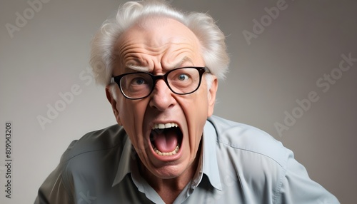 A man with hair and glasses, yelling with an angry expression on his face © Studio One