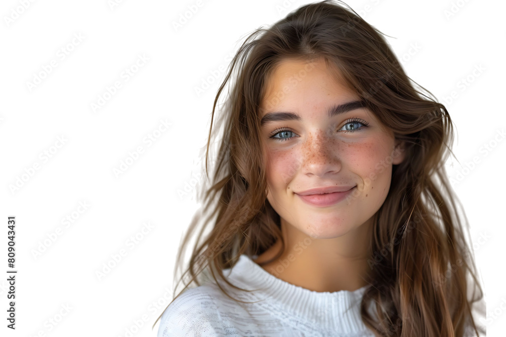 Pretty young woman at studio on isolated transparent background Pretty young woman at studio on isolated transparent background
