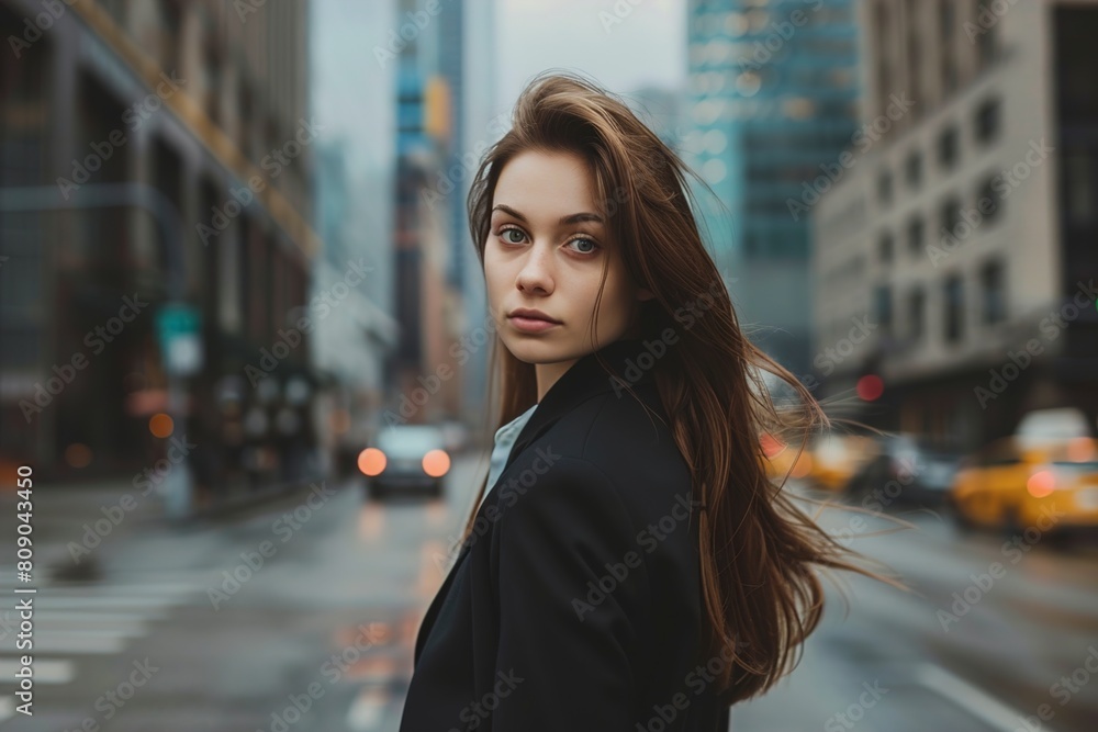 Portrait of a businesswoman on the street of a city Portrait of a businesswoman on the street of a city