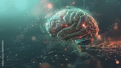 Wallpaper Mural Minimalistic brain stock photo background for AI in education presentation. Conceptual design. Torontodigital.ca