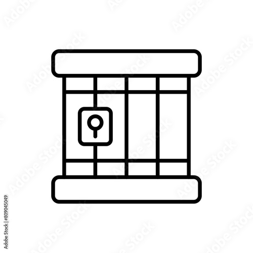Prison outline icons, minimalist vector illustration ,simple transparent graphic element .Isolated on white background