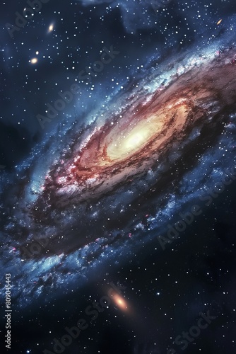 Stars swirl in the vastness of space, ultra realistic image.