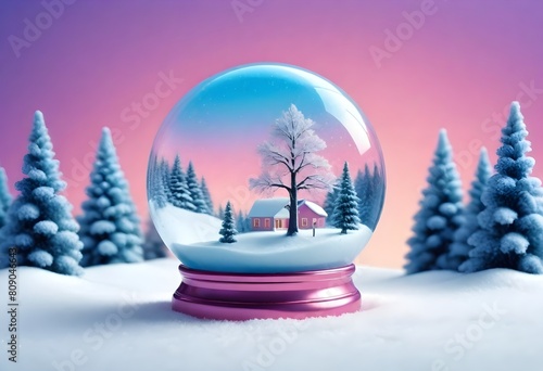 Surreal and dreamlike snow globe ai image saturate (6) photo
