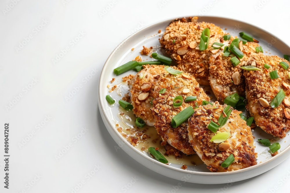 Homemade Almond-Crusted Chicken with Scallion Beurre Blanc Sauce Homemade Almond-Crusted Chicken with Scallion Beurre Blanc Sauce