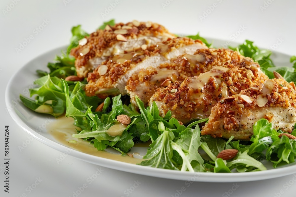 Almond Crusted Chicken with Mesclun Salad Greens