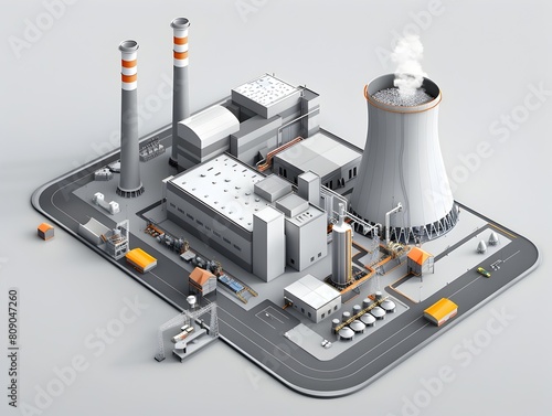 Innovative Safety Features Illustrated in a Sleek Infographic for Modern Nuclear Power Plants photo