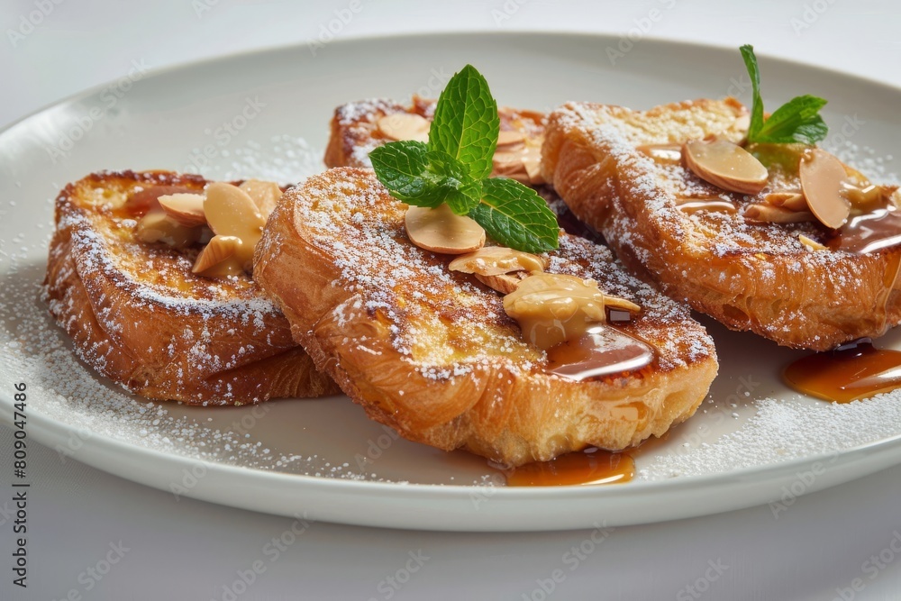Delightful Almond Croissant French Toast with Almond Butter Syrup Delightful Almond Croissant French Toast with Almond Butter Syrup