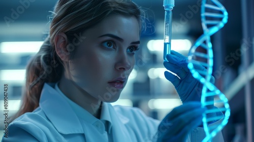 A Scientist Analyzing Genetic Samples photo