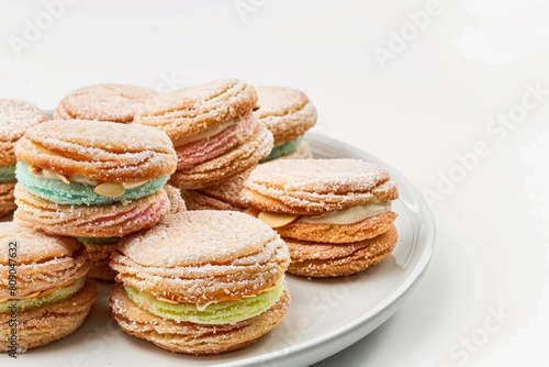 Aromatic Almond Cream Sandwiches with Vibrant Sugar Tinting