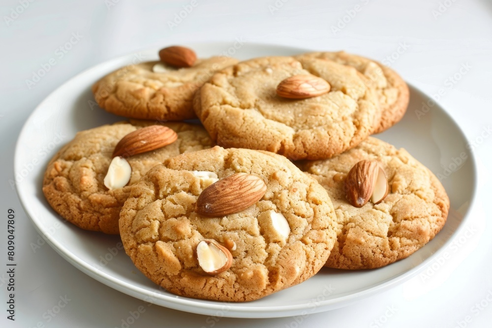 Elegant Almond Cookies on Display with Latticework Elegant Almond Cookies on Display with Latticework