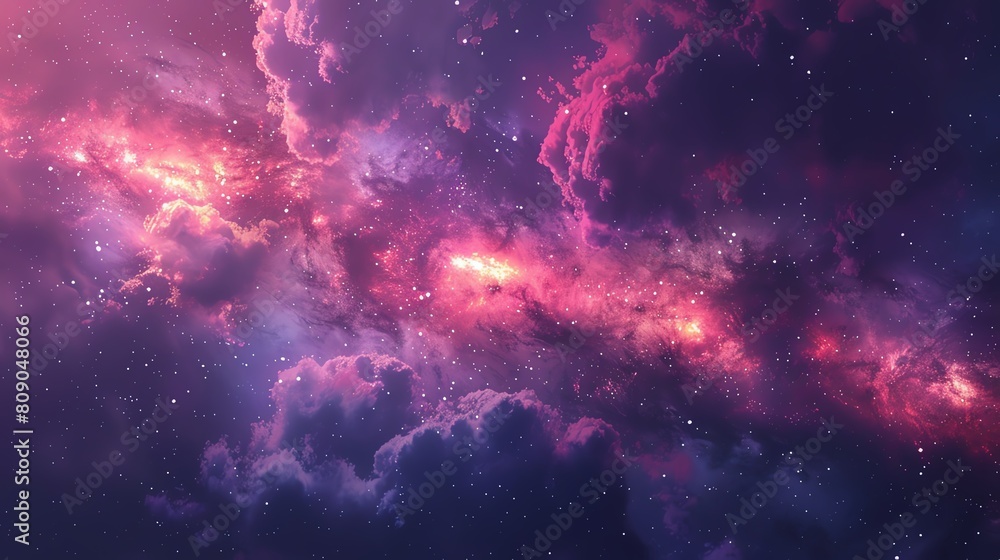 Obraz premium A galaxy of Atmospheric, Watercolor tone, pastel, 3d animator