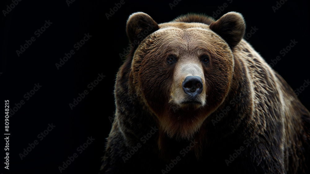Urso Pardo no fundo preto - wallpaper HD
