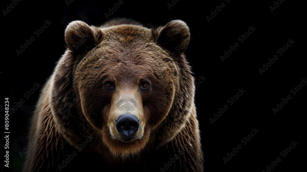 Urso Pardo no fundo preto - wallpaper HD