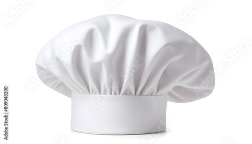 A chef's hat or toque blanche against a plain white background photo