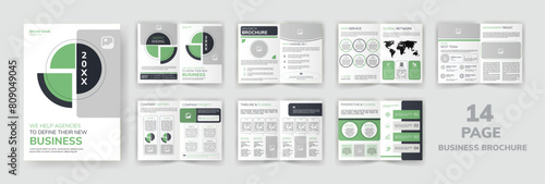 Abstract Company Profile Brochure Template. Bifold Corporate Brochure Layout