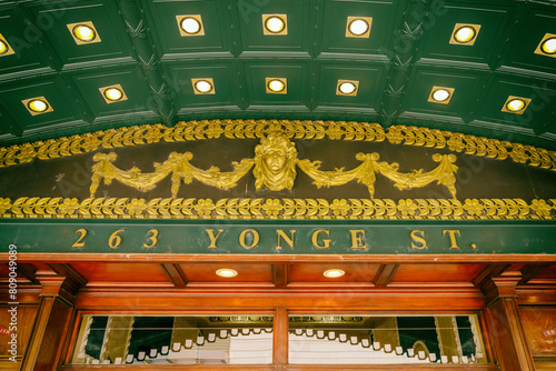 Canvas Print Building entrance decoration in Mirvish Theater (1920)  in Yonge Street, Toronto