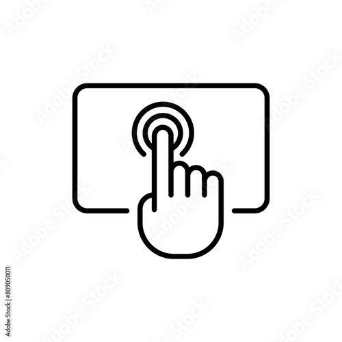Touch screen outline icons, minimalist vector illustration ,simple transparent graphic element .Isolated on white background