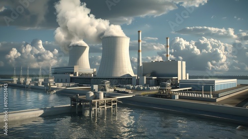 Nuclear Power Plant Progress: A 3D Rendered Visualization of Construction Stages