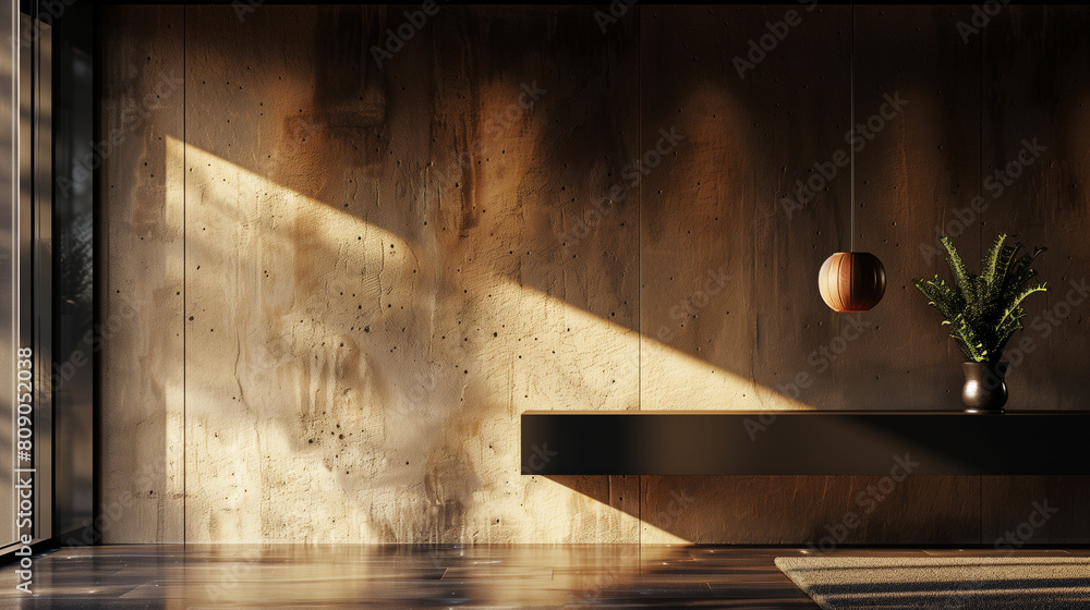 Brown modern minimalistic interior background wall mockup 3d render
Brown modern minimalistic interior background wall mockup 3d render