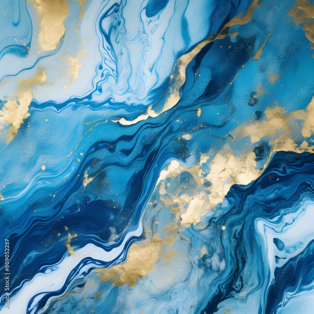 Abstract blue marble texture with gold splashes blue. Generative AI. Abstract blue marble texture with gold splashes blue. Generative AI.