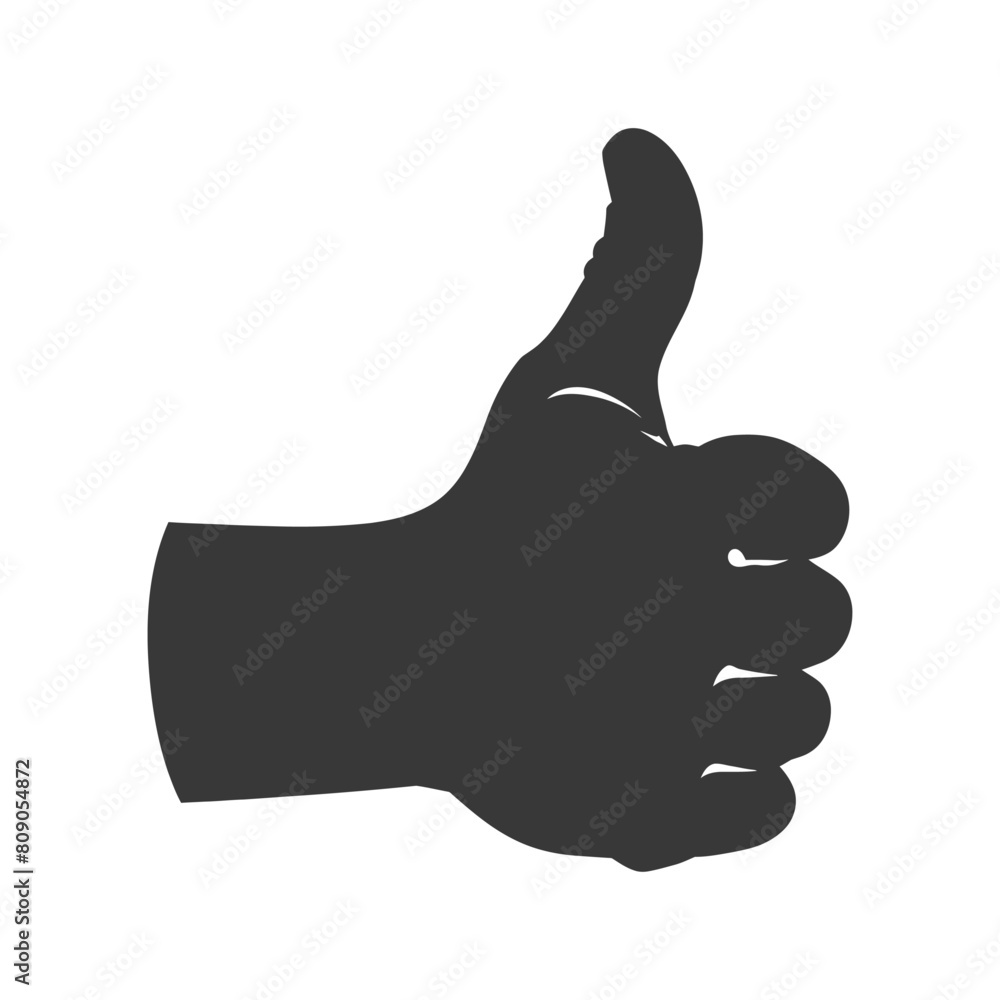 Silhouette thumb up like or agree logo symbol black color only Silhouette thumb up like or agree logo symbol black color only