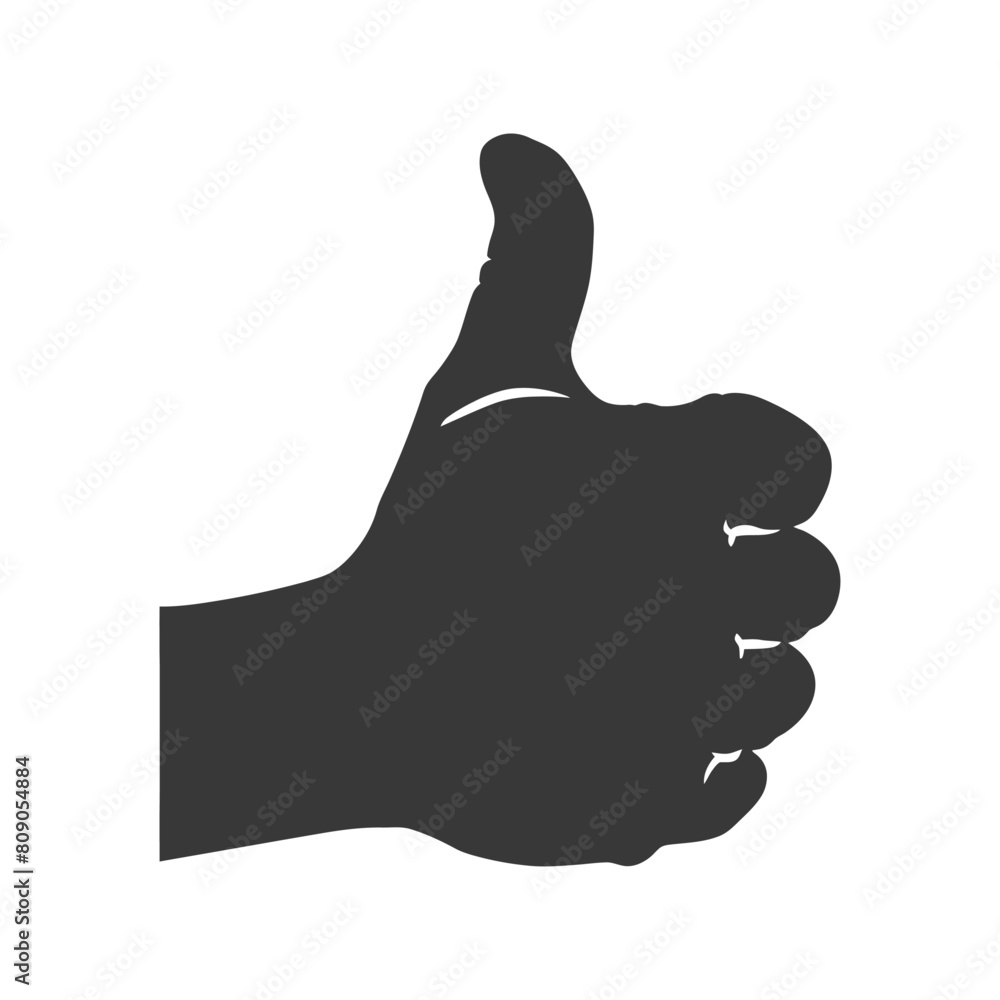 Silhouette thumb up like or agree logo symbol black color only Silhouette thumb up like or agree logo symbol black color only