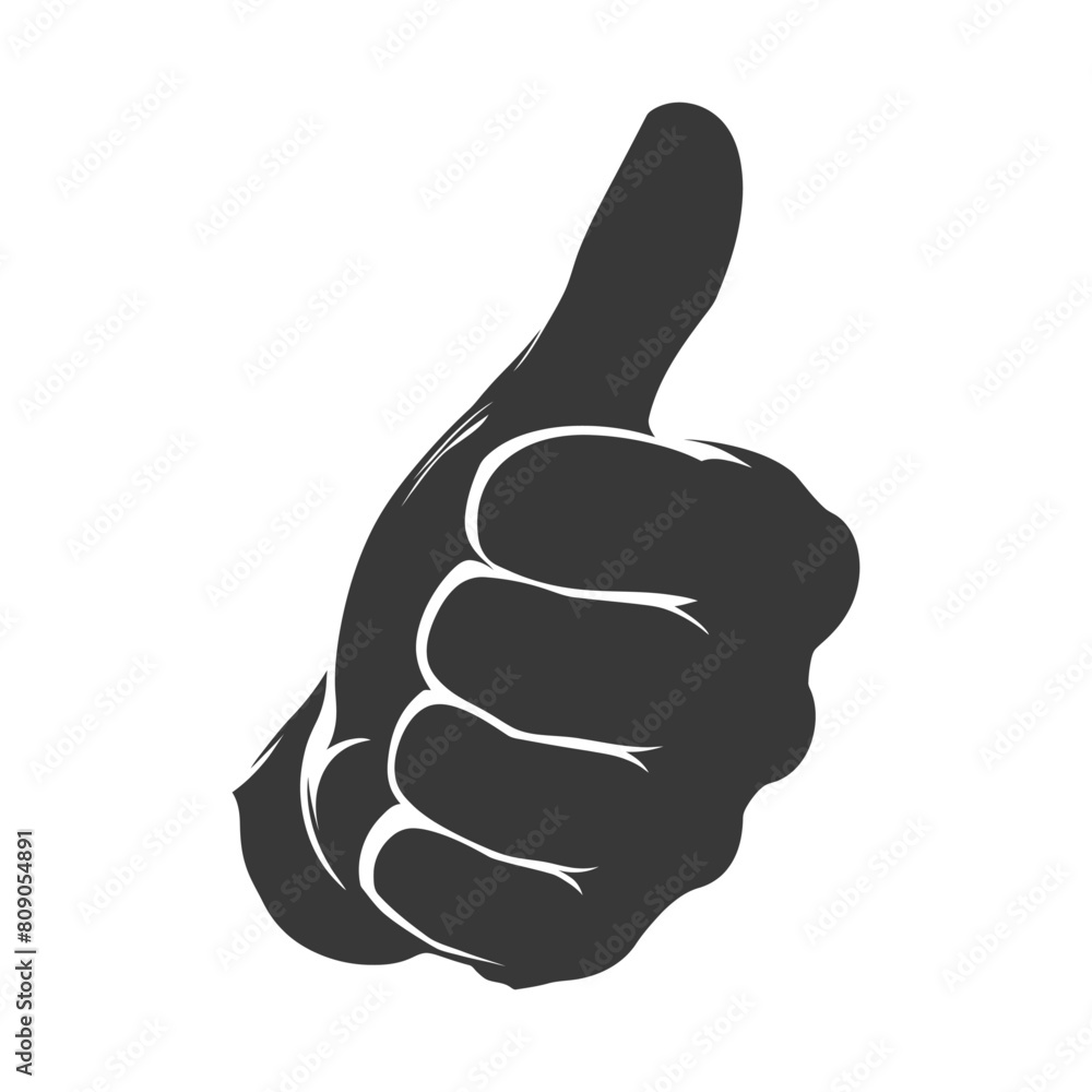 Silhouette thumb up like or agree logo symbol black color only Silhouette thumb up like or agree logo symbol black color only