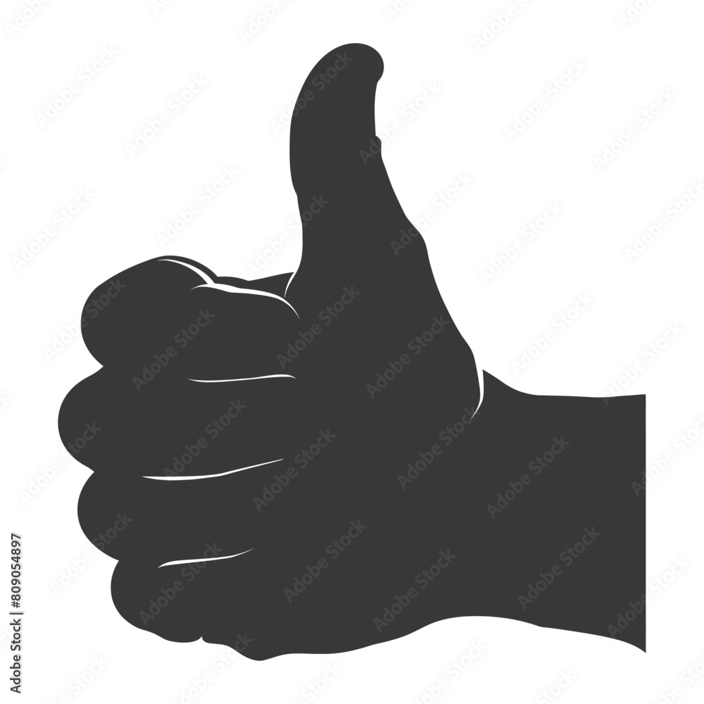 Silhouette thumb up like or agree logo symbol black color only Silhouette thumb up like or agree logo symbol black color only