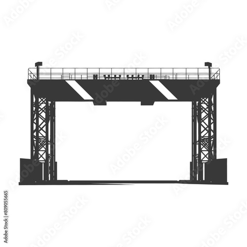 Silhouette toll road gate black color only