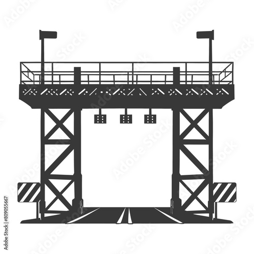 Silhouette toll road gate black color only