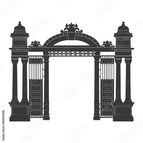 Silhouette toll road gate black color only