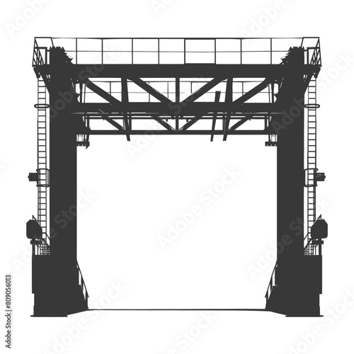 Silhouette toll road gate black color only