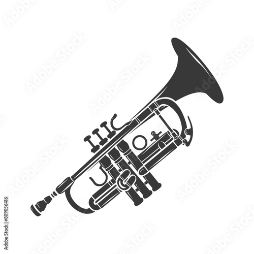 Silhouette trumpet black color only