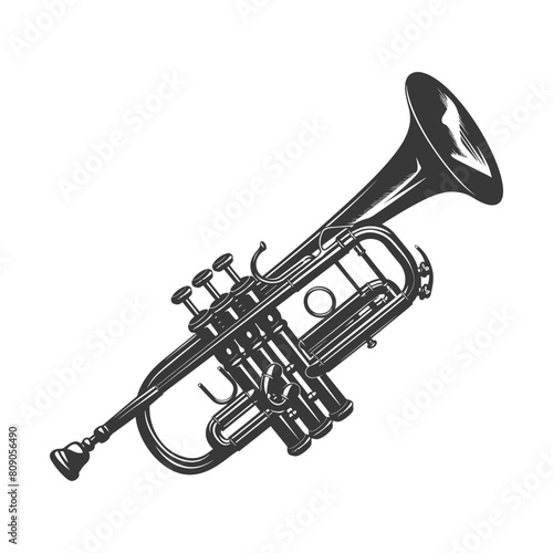 Silhouette trumpet black color only