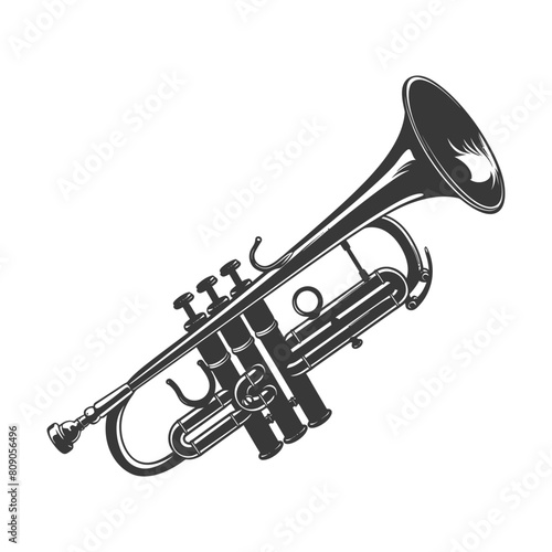 Silhouette trumpet black color only