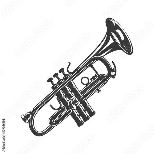 Silhouette trumpet black color only